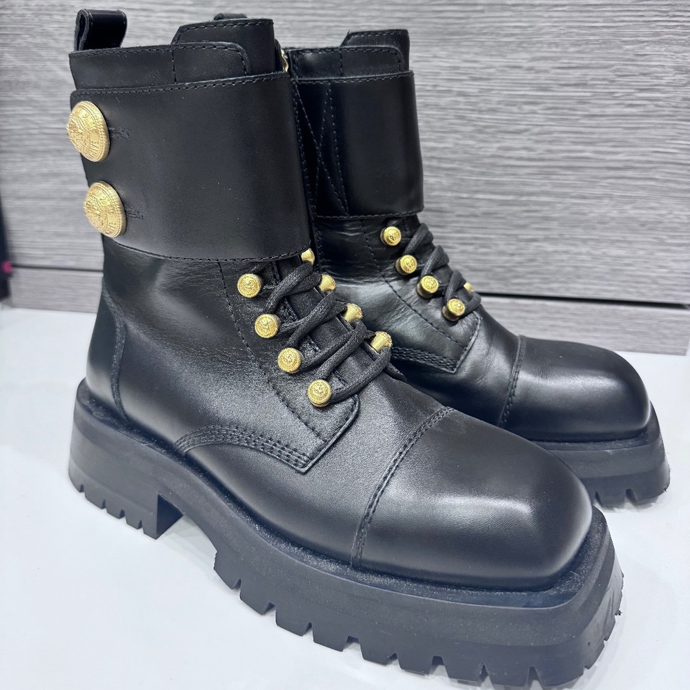 Balmain Brand New Ranger Army Ankle Boots | Black Size 37